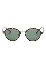 Giorgio Armani lunettes de soleil Havana à monture ronde - Marron