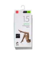 HEMA Pantys Glanzend 15denier - 2 Stuks Zwart (zwart)