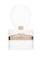 CHANEL Pre-Owned mini sac à main à ornements strassés à logo CC (2004) - Blanc