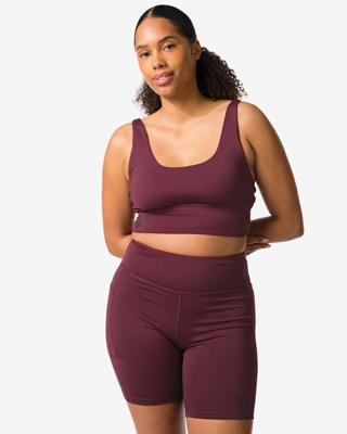 HEMA Sportbh light support zonder beugel bordeauxrood (bordeauxrood)