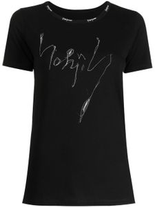 Yohji Yamamoto t-shirt à logo brodé - Noir