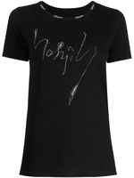 Yohji Yamamoto t-shirt à logo brodé - Noir