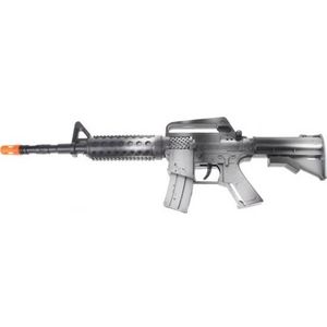 Zwart automatisch speelgoed geweer met geluid 46 cm - Speelgoedpistool