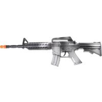 Zwart automatisch speelgoed geweer met geluid 46 cm - Speelgoedpistool - thumbnail