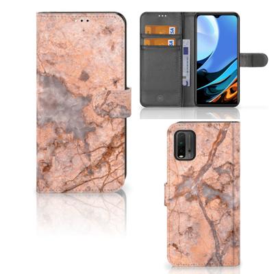 Xiaomi Redmi 9T | Poco M3 | Bookcase | Marmer Oranje
