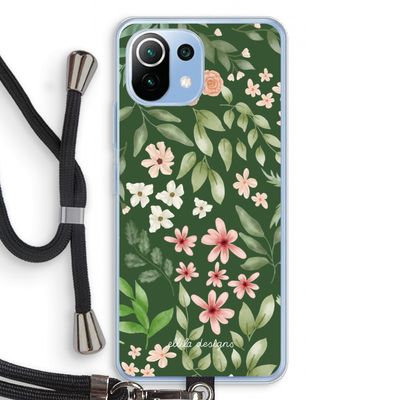 Botanical green sweet flower heaven: Xiaomi Mi 11 Lite Transparant Hoesje met koord
