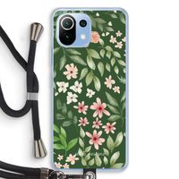 Botanical green sweet flower heaven: Xiaomi Mi 11 Lite Transparant Hoesje met koord