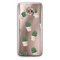 Cactusprint roze: Motorola Moto G6 Transparant Hoesje
