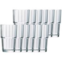 Arcoroc Longdrinkglazen Norvege - 12x stuks - glas - 270 ml - Koffie/thee glazen - Stapelbaar