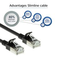 ACT Zwarte 2 meter LSZH U/FTP CAT6A datacenter slimline patchkabel snagless met RJ45 connectoren - thumbnail