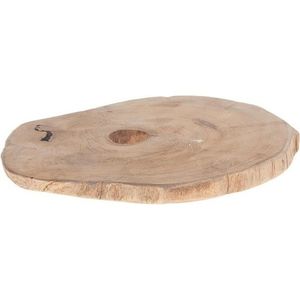 Woondecoratie teak houten boomschijf 23 x 2 cm   -