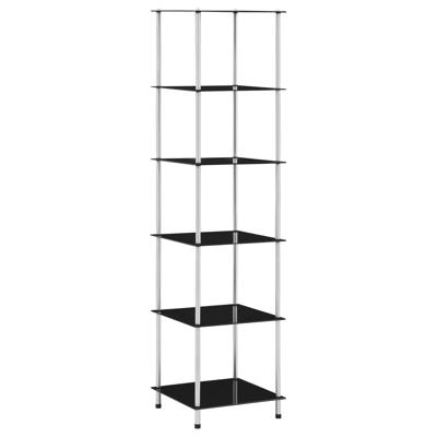 Kastje 6-laags 40x40x160 cm gehard glas zwart