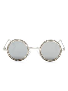 Monnalisa lunettes de soleil ovales à strass - Argent