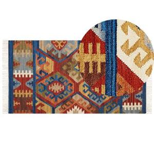 Beliani - JRVESH - Kelim vloerkleed - Multicolor - 80 x 150 cm - Wol