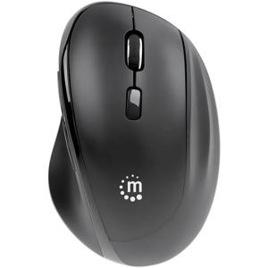 Manhattan 190237 Ergonomische muis Draadloos Optisch Zwart 3 Toetsen 800 dpi, 1200 dpi, 1600 dpi Ergonomisch, Geïntegreerd scrollwiel