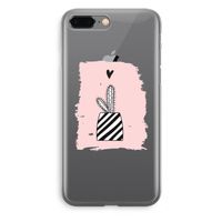 Zwart-wit cactus: iPhone 8 Plus Transparant Hoesje