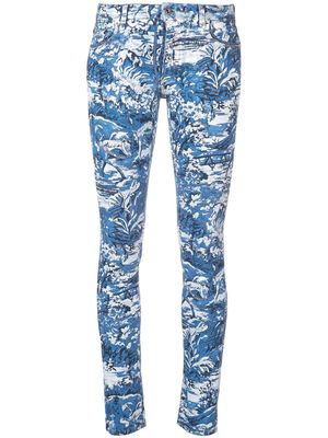 Off-White printed skinny jeans - Bleu