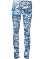 Off-White printed skinny jeans - Bleu