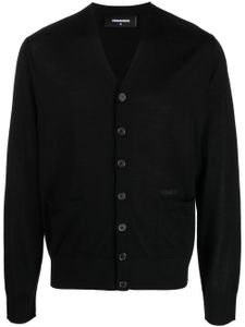 DSQUARED2 cardigan en maille fine à col v - Noir