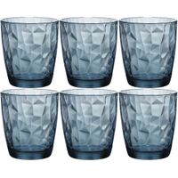 Set van 6x stuks tumbler waterglazen/drinkglazen blauw 300 ml