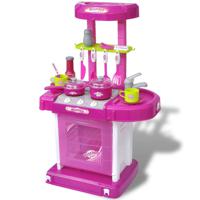 VidaXL Kinderspeelkeuken met lichten geluidseffecten roze - thumbnail