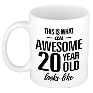 Awesome 20 year cadeau mok / beker 300 ml