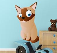Sticker kinderkamer siamese kat