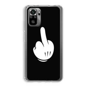 Middle finger black: Xiaomi Redmi Note 10S Transparant Hoesje