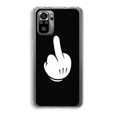 Middle finger black: Xiaomi Redmi Note 10S Transparant Hoesje