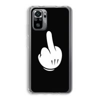 Middle finger black: Xiaomi Redmi Note 10S Transparant Hoesje
