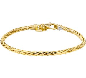 Armband Zilgold Vossenstaart geelgoud met zilveren kern 3 mm 18,5 cm