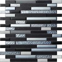 Mozaïek tegels Kwarts Zwart 30x30 - Rechthoek Wandtegels Glas
