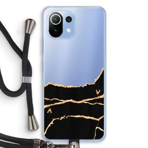 Gouden marmer: Xiaomi Mi 11 Lite Transparant Hoesje met koord