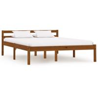 Bedframe massief grenenhout honingbruin 140x200 cm