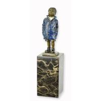 A BRONZE SCULPTURE OF A BOY A BRONZE SCULPTURE OF A BOY