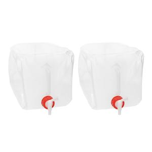 Jerrycan/watertank met kraan - 2x - opvouwbaar - 14 liter - outdoor/kamperen