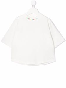 Palm Angels Kids t-shirt à logo imprimé - Blanc