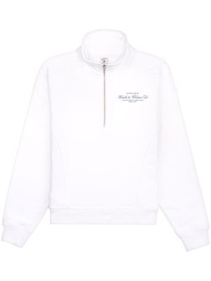 Sporty & Rich sweat zippé à logo imprimé - Blanc