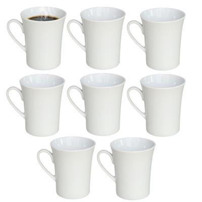 Gerimport Koffie / thee mok - 8x stuks - wit - 280 ml - mokken - porselein Gerimport Koffie / thee mok - 8x stuks - wit - 280 ml - mokken - porselein