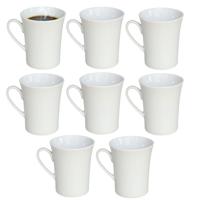 Gerimport Koffie / thee mok - 8x stuks - wit - 280 ml - mokken - porselein