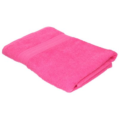 Voordelige badhanddoek fuchsia roze 70 x 140 cm 420 grams