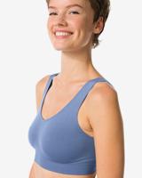 HEMA Naadloze Top Zonder Beugel Middenblauw (middenblauw)