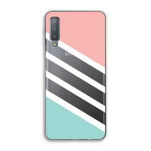 Strepen pastel: Samsung Galaxy A7 (2018) Transparant Hoesje