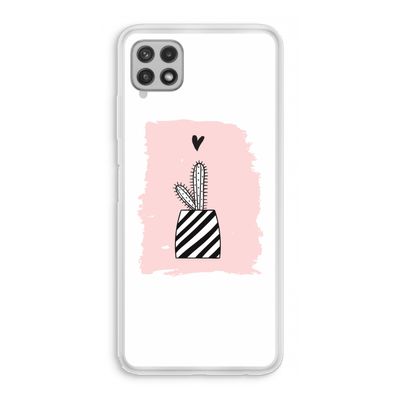 Zwart-wit cactus: Samsung Galaxy A22 4G Transparant Hoesje