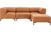 Goossens Excellent Bank Marshall Met Hocker cognac, leer, 1,5-zits, urban industrieel