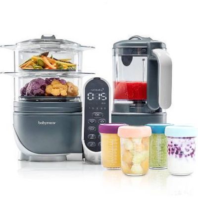 Nutribaby Plus Industrieel Grijs + Babymoov 4 glazen bewaarpotjes 220 ml (A004313) Nutribaby Plus Industrieel Grijs + Babymoov 4 glazen bewaarpotjes 220 ml (A004313)