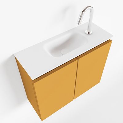 Toiletmeubel Mondiaz Ture | 60 cm | Meubelkleur Ocher | Eden wastafel Talc Midden | 1 kraangat