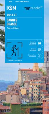 Wandelkaart 3643ET Cannes / Grasse / Côte d'Azur | IGN - Institut Géographique National