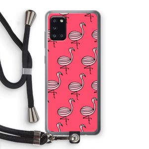 Flamingo: Samsung Galaxy A31 Transparant Hoesje met koord
