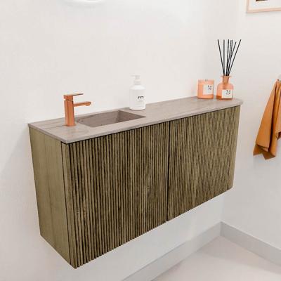 Toiletmeubel Mondiaz Joya Dlux | 91.6 cm | Meubelkleur Dusk | Faye wastafel Saba Wasbak Links | 1 kraangat